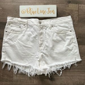 Madewell Relaxed Denim Shorts Button Fly Distressed